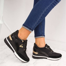 Baskets compensées Potocki W WM747A noir le noir d'or 2