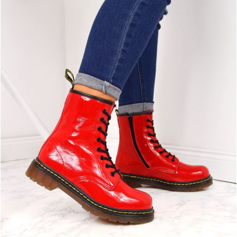 Bottines chaudes en cuir à lacets Filippo W PAW77D rouge 2