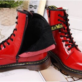 Bottines chaudes en cuir à lacets Filippo W PAW77D rouge 4