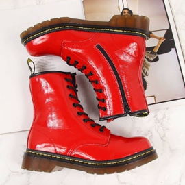 Bottines chaudes en cuir à lacets Filippo W PAW77D rouge 5