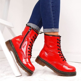 Bottines chaudes en cuir à lacets Filippo W PAW77D rouge 6