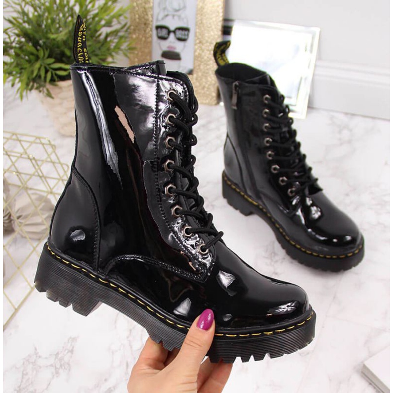 Boots cuir laqué noir Filippo W PAW80B le noir 1