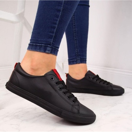 Baskets basses en cuir écologique Big Star DD274687 noires le noir 2 Baskets basses en cuir écologique Big Star DD274687 noires le noir 2