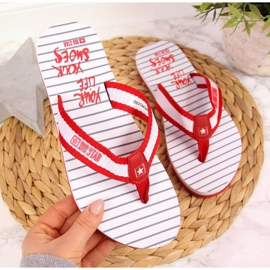 Big Star W DD274A249 tongs de plage rouges blanc 1