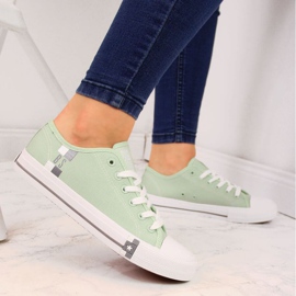 Baskets textile Big Star W HH274112 menthe blanche vert 2
