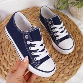 Baskets basses Atletico Jr ATC388B bleu marine blanc 1