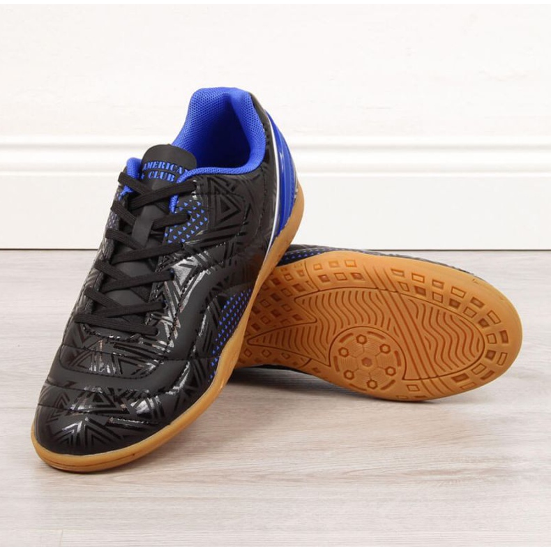 American Club Jr. AM763B chaussures d'intérieur noir blanche le noir 2