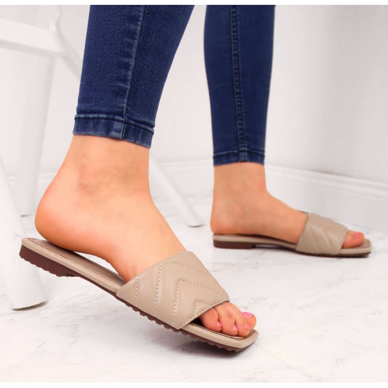 Chaussons matelassés S. Barski W OLI103B beige 2