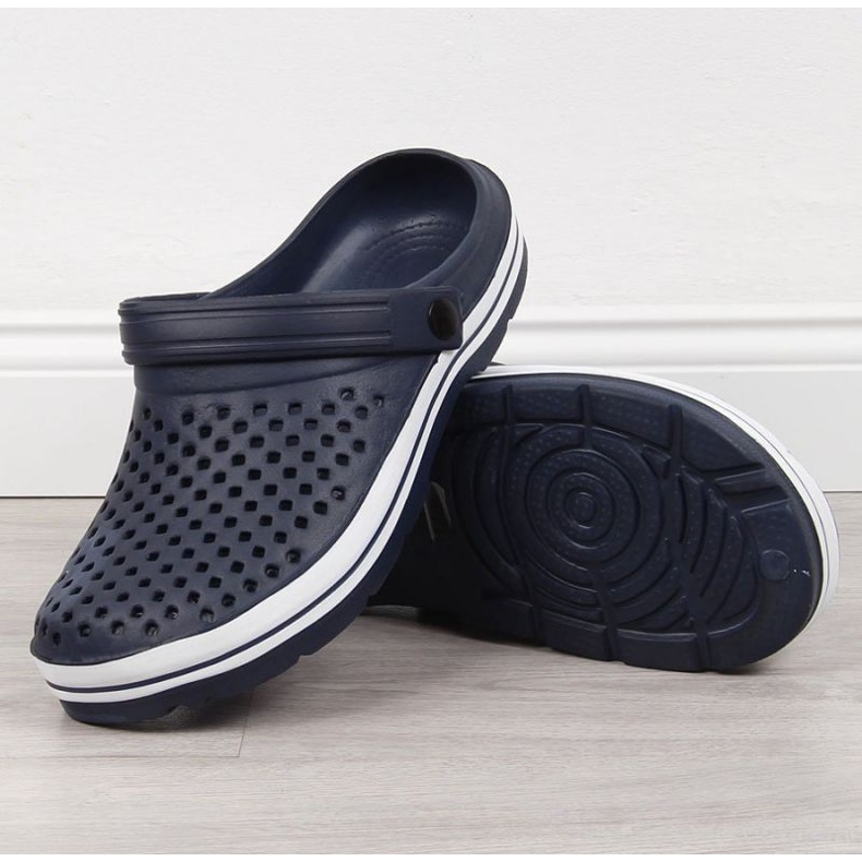 NEWS W EVE300B Chaussons mousse ajourée bleu marine 1