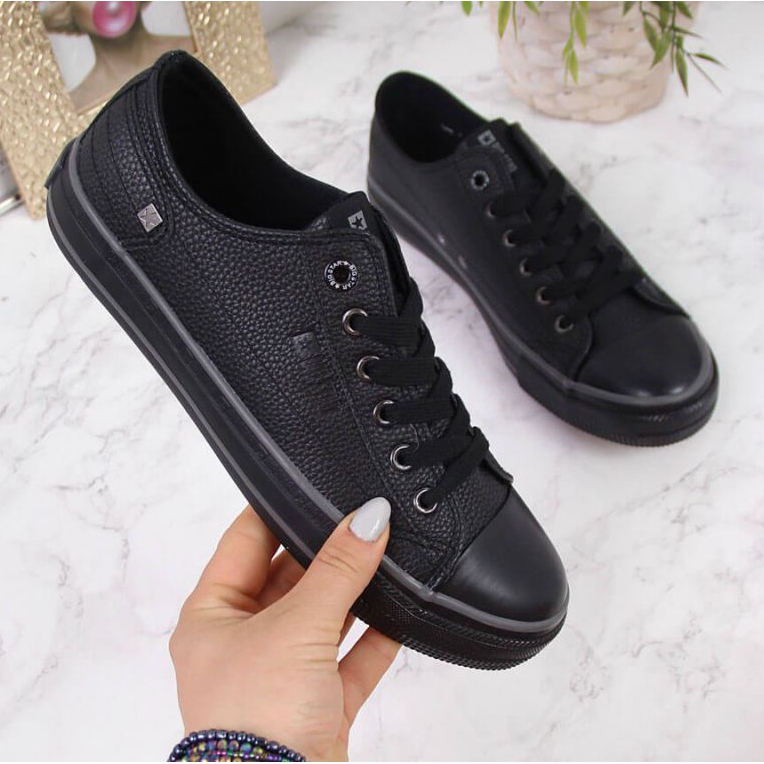 Baskets basses en cuir écologique Big Star II274002 W noir le noir 1 Baskets basses en cuir écologique Big Star II274002 W noir le noir 1