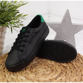 Baskets basses en cuir écologique Big Star Jr DD374147 noir blanc 2