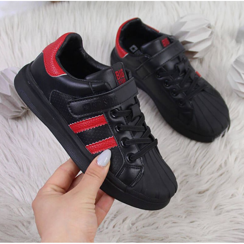 Chaussures de sport velcro Big Star Jr GG374022 noir blanche le noir 1 Chaussures de sport velcro Big Star Jr GG374022 noir blanche le noir 1