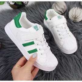 Chaussures de sport velcro Big Star Jr GG374019 blanc blanche brun 1