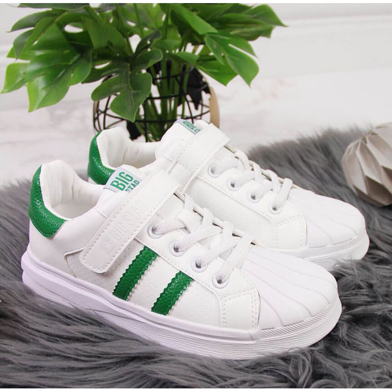 Chaussures de sport velcro Big Star Jr GG374019 blanc brun 2