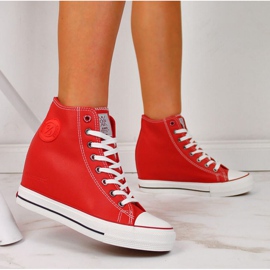 Baskets compensées Cross Jeans W II2R4026C rouge blanc 2