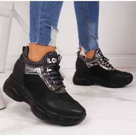 BM Sneakers sur un coin caché Navy Dot W WOL9 noir le noir 2