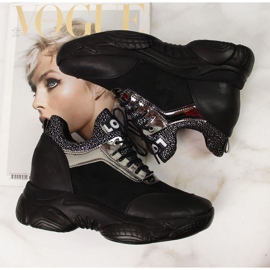 BM Sneakers sur un coin caché Navy Dot W WOL9 noir le noir 4