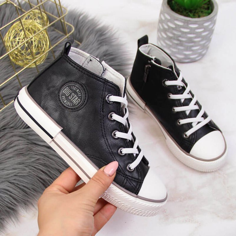 Baskets en cuir écologique Big Star Jr II374003 noir 1