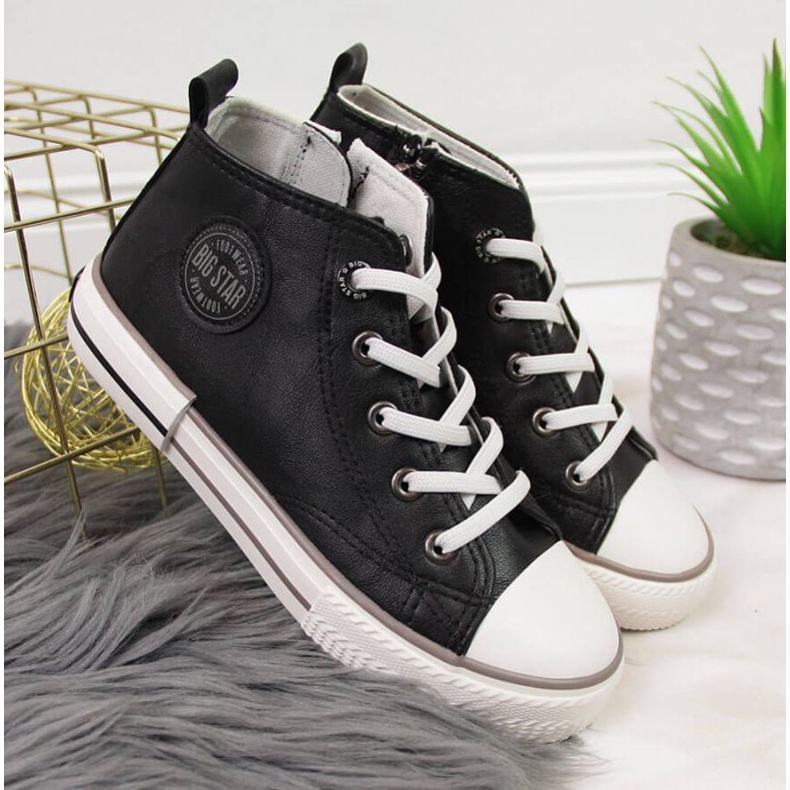 Baskets en cuir écologique Big Star Jr II374003 noir le noir 2