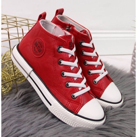 Sneakers en cuir écologique Big Star Jr II374005 rouge blanche 2 Sneakers en cuir écologique Big Star Jr II374005 rouge blanche 2