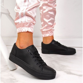 Baskets basses noires sur la plateforme Big Star W II274098 le noir 2 Baskets basses noires sur la plateforme Big Star W II274098 le noir 2