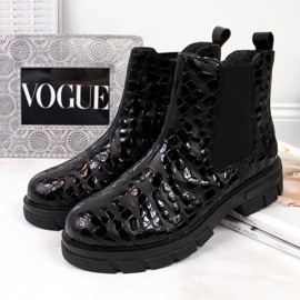Bottes isolées en cuir Rieker W Z9152-00 noir blanche le noir 3