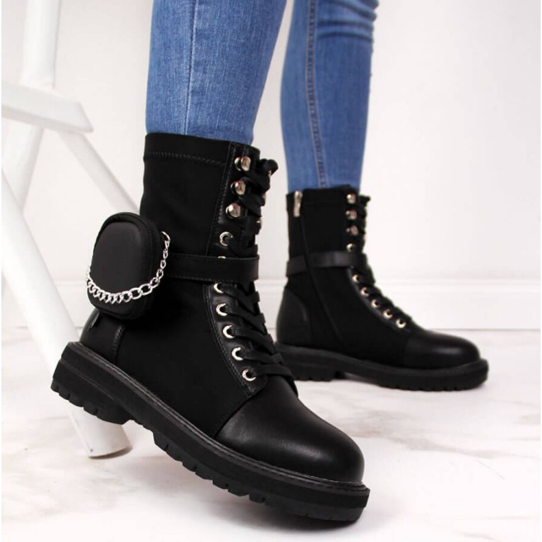 Bottes en cuir avec poche Goe W II2N4024 noir le noir 2