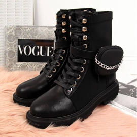 Bottes en cuir avec poche Goe W II2N4024 noir le noir 3