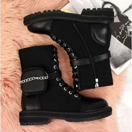 Bottes en cuir avec poche Goe W II2N4024 noir le noir 4