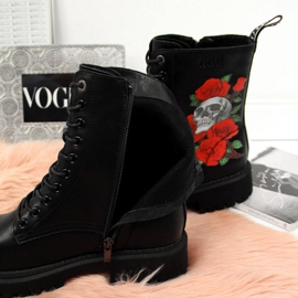 Bottines en cuir avec imprimé Goe W II2N4044 noir blanche le noir rouge 4