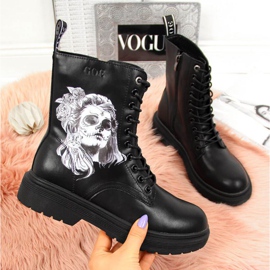 Bottes en cuir Goe W II2N4046 noir le noir 1