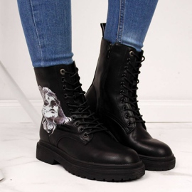 Bottes en cuir Goe W II2N4046 noir le noir 3