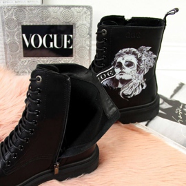 Bottes en cuir Goe W II2N4046 noir le noir 4