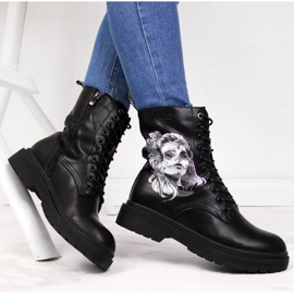 Bottes en cuir Goe W II2N4046 noir le noir 6