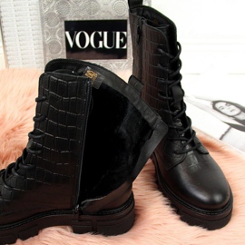 Bottes en cuir Goe II2N4099 W noir le noir 4