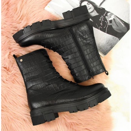 Bottes en cuir Goe II2N4099 W noir le noir 5