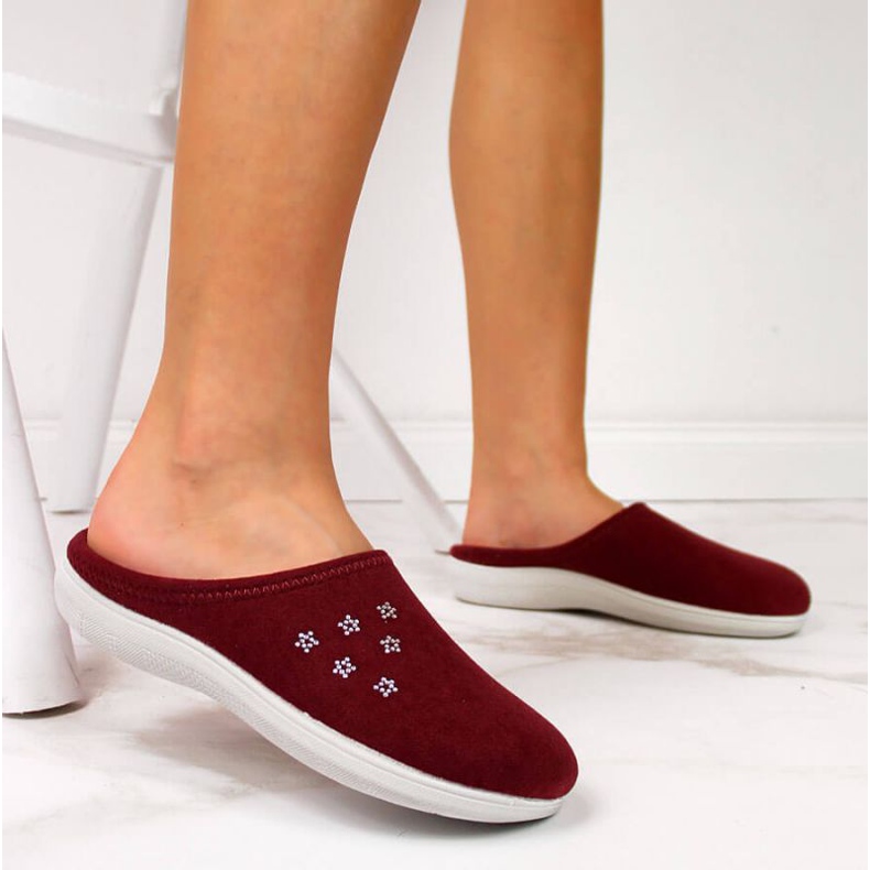 Chaussons d'intérieur Inblu W ARC4 bordeaux rouge 2
