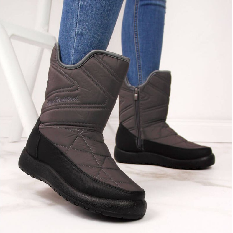 Bottes de neige imperméables News W EVE309B gris 2