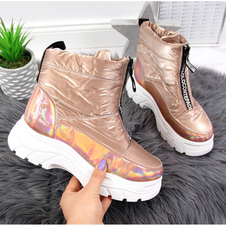 Bottes de neige sur la plateforme Holo Vinceza W JAN46C dorées d'or 1 Bottes de neige sur la plateforme Holo Vinceza W JAN46C dorées d'or 1