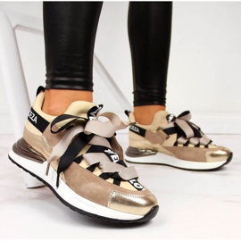 Baskets avec inscriptions Vinceza W JAN49A beige 2 Baskets avec inscriptions Vinceza W JAN49A beige 2