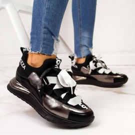 Baskets noires avec inscriptions Vinceza W JAN49B 2