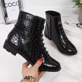 Boots avec décoration en peau de serpent Filippo W PAW288A noir blanc 1