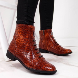 Boots avec une décoration en peau de serpent Filippo W PAW288B marron brun 2