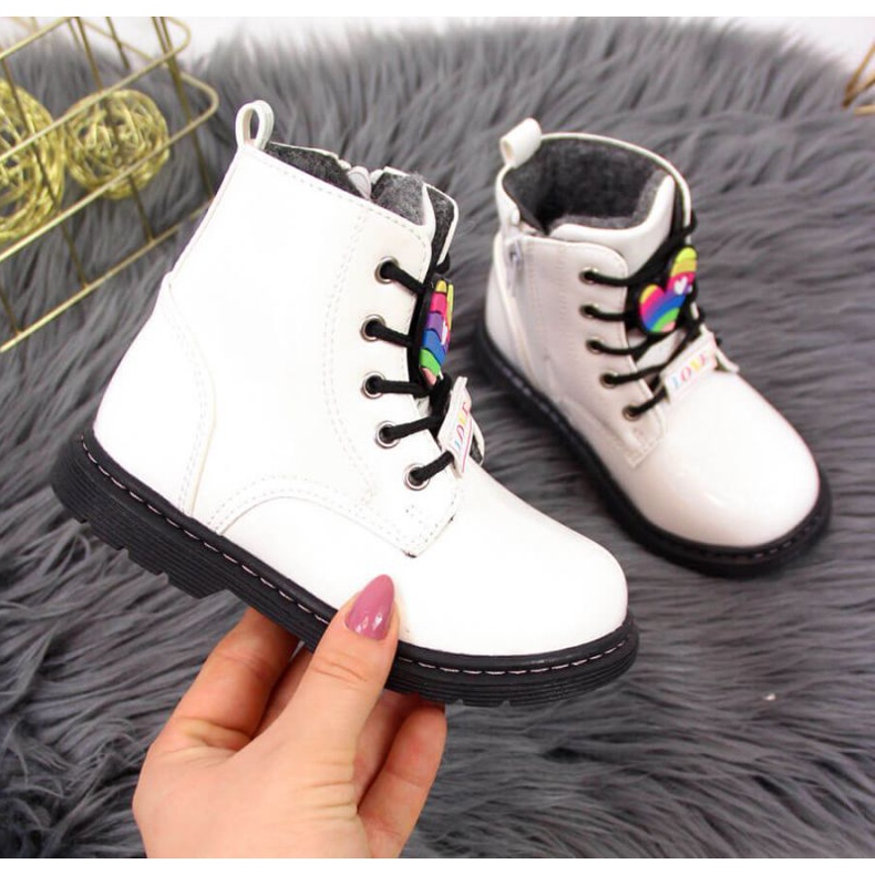 Bottines chaudes fille Jr EVE318B blanc 1