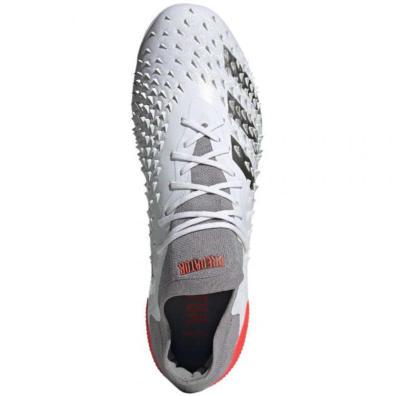 Chaussures de foot Adidas Predator Freak.1 Fg LM FY6263 blanc, blanc, gris/argent blanc 1