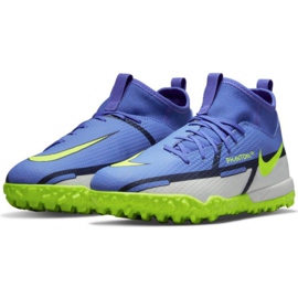 Nike Phantom GT2 Academy Df Tf Jr DC0818 570 chaussures de football bleu, blanc, multicolore bleu 2
