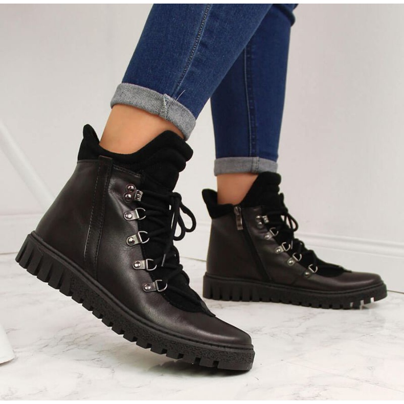 Bottes en cuir isolées Dolce Pietro W P49 noir 2