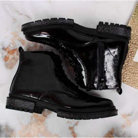 Bottines en cuir verni Filippo W PAW278B noir beige blanche le noir 4