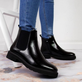 Bottines Chelsea chaudes, laquées Sergio Leone W SK353 noir le noir 2
