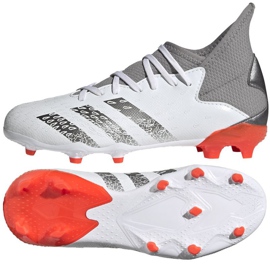 Chaussures de foot Adidas Predator Freak.3 Fg Jr FY6280 blanc, blanc, gris/argent blanc 1